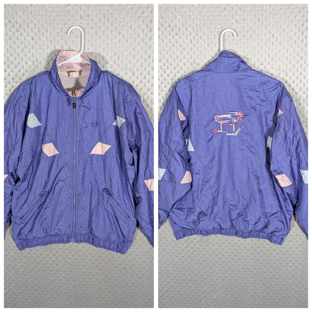 Vintage Sergio Tacchini Tracksuit Windbreaker Women's Size 14 Purple 2-Piece